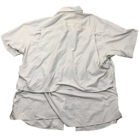 Eddie Bauer Men Shirt Large Short Sleeve Button Up Fishing Outdoors Beige Casual - Picture 2 of 10